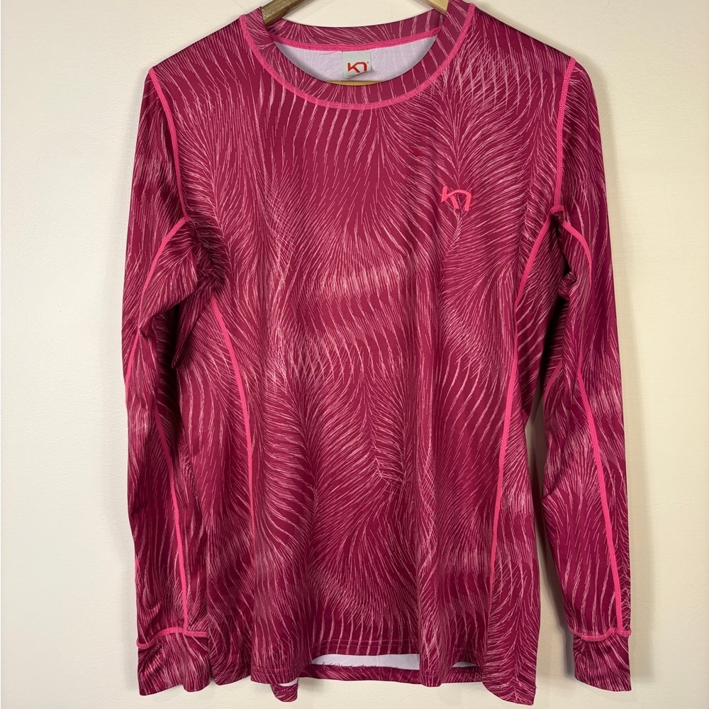 Kari Traa Pink Long Sleeve Crew Neck Base Layer Outdoors Performance Athletic